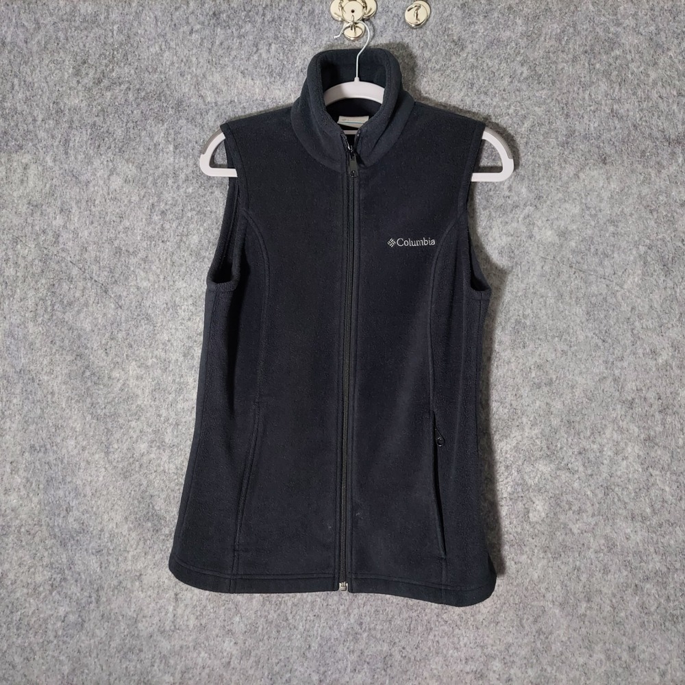 Columbia Women Vest S Fleece Sleeveless Jacket Zip Mock Neck Pockets Gorpcore